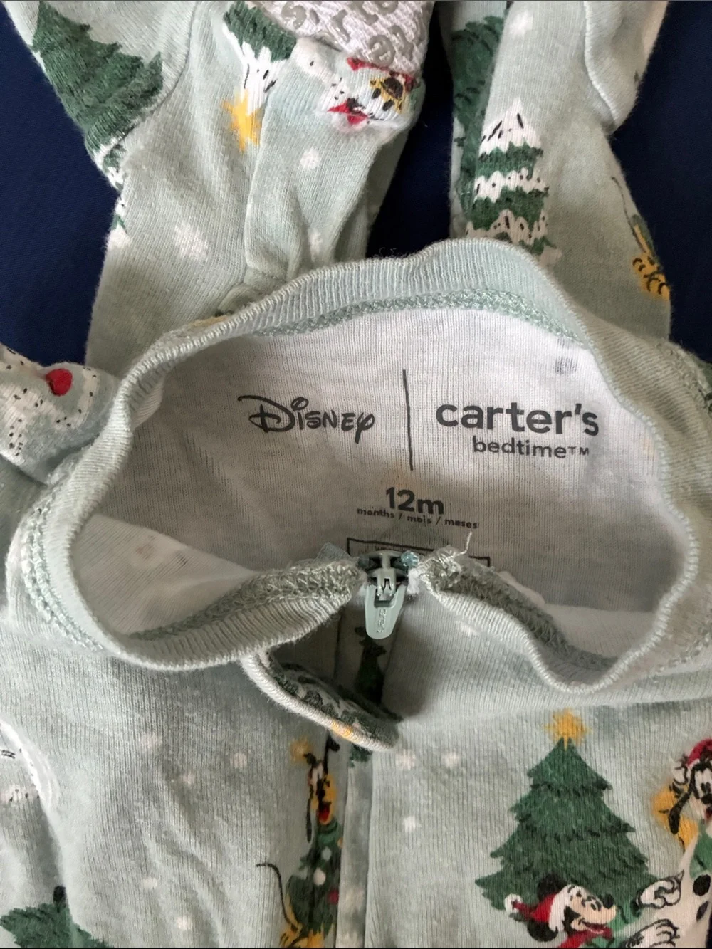 Carter's Light Green Disney Holiday Footed Pajamas